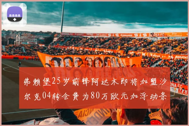 弗赖堡25岁前锋阿达木即将加盟沙尔克04转会费为80万欧元加浮动条件
